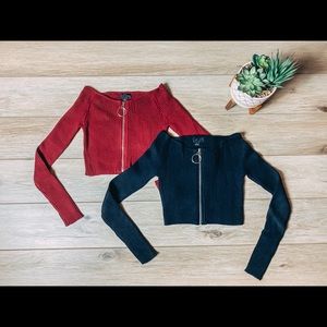 Off The Shoulder Sweater Crop Top